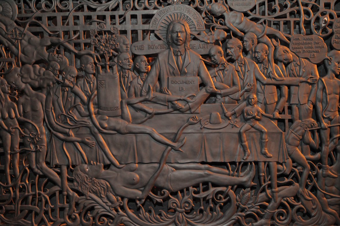 Detail of Entang Wiharso, “The Indonesian: No Time to Hide” 9b ingham